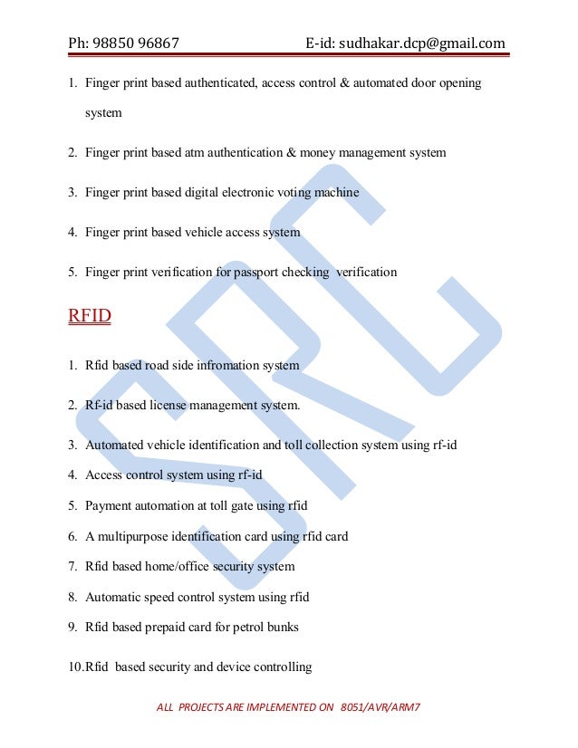 Embedded Systems Projects Embedded systems projects