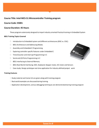 Embedded systems skill development training | PDF