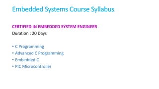 EMBEDDED SYSTEMS TRAINING IN CHENNAI | PPTX