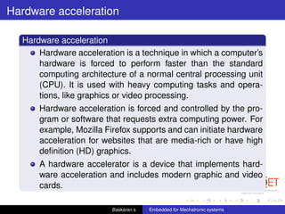 System Acceleration Embedded systems unit2 | PDF