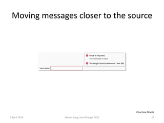 Moving messages closer to the source
2 April 2016 Steven Jong, InterChange 2016 20
Courtesy Oracle
 