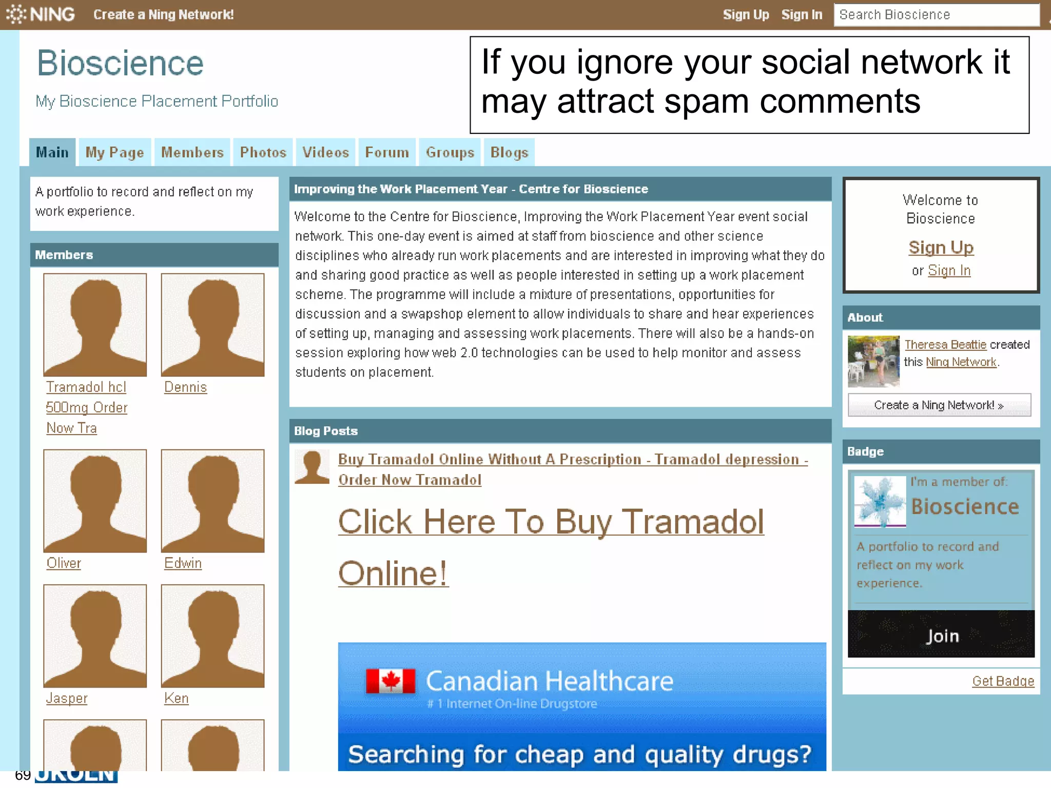 Lest You Forget If you ignore your social network it may attract spam comments 