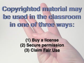 (1) Buy a license!
(2) Secure permission!
(3) Claim Fair Use
 