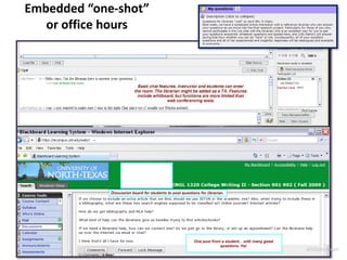 Embedded “one-shot”
or office hours
@lillylibrarian
 