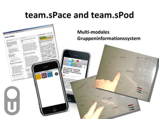 team.sPace and team.sPod Multi-modales  Gruppeninformationssystem 