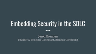 Embedding Security in the SDLC | PDF