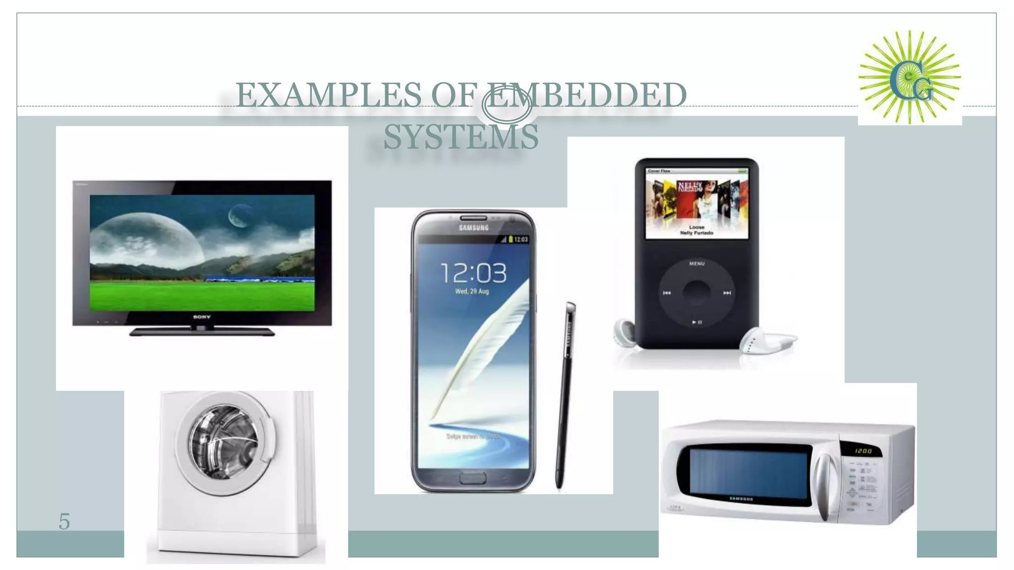 EXAMPLES OF EMBEDDED
SYSTEMS
5
 