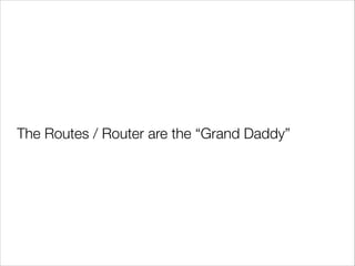 The Routes / Router are the “Grand Daddy”

 