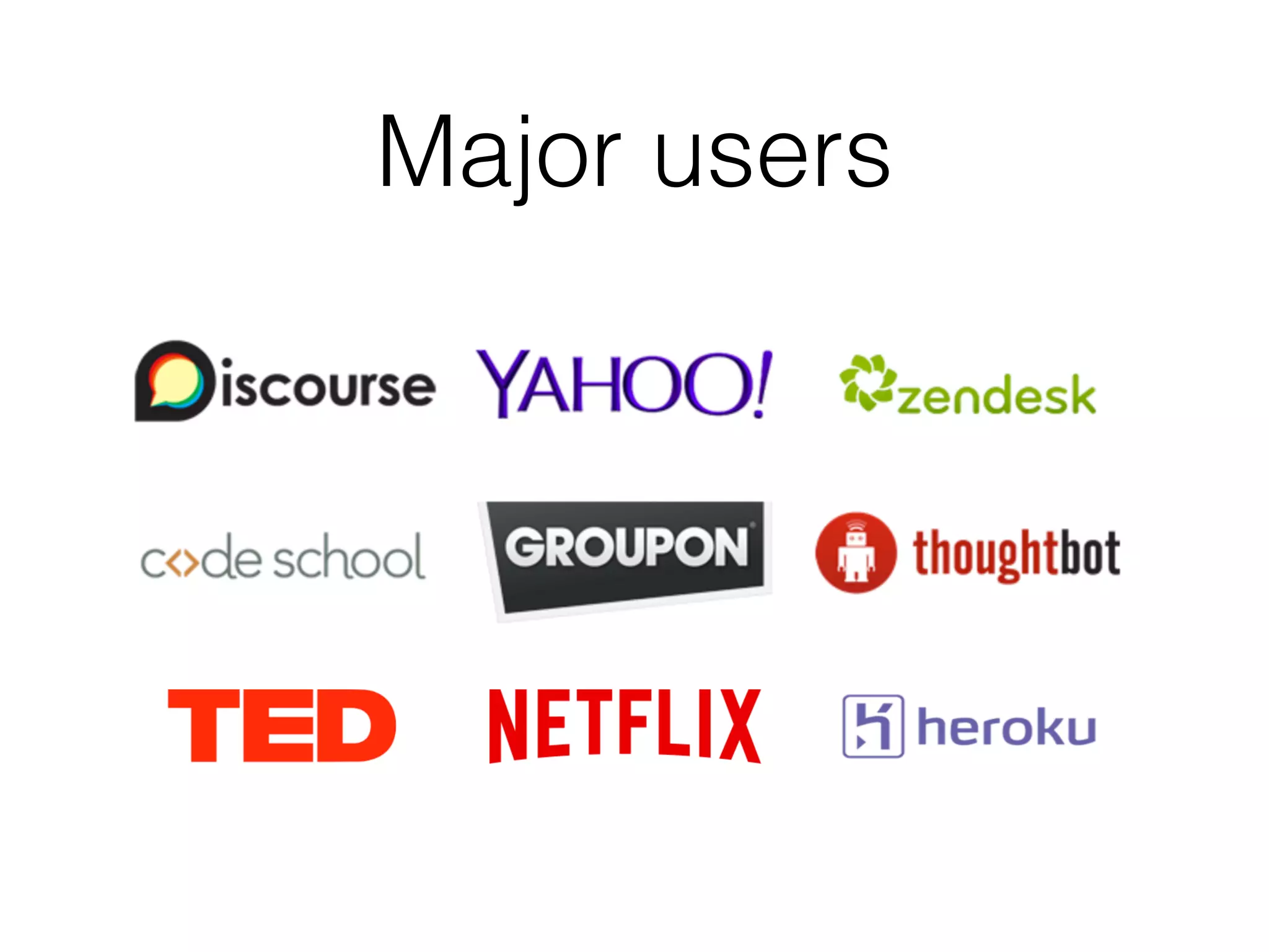 Major users
 