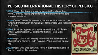 Pepsi Inventor Pepsico: Part I | PPTX