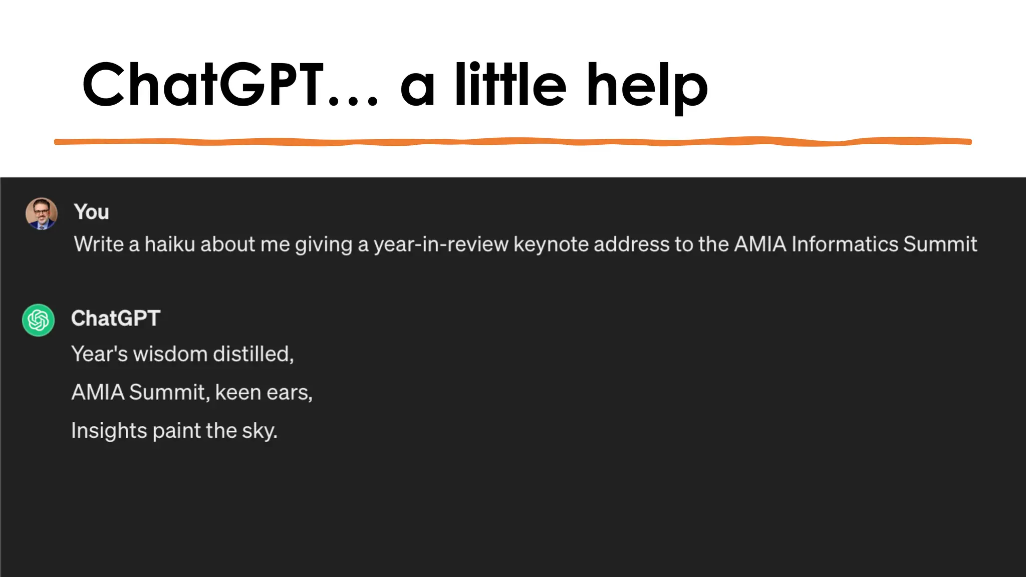 ChatGPT… a little help
 