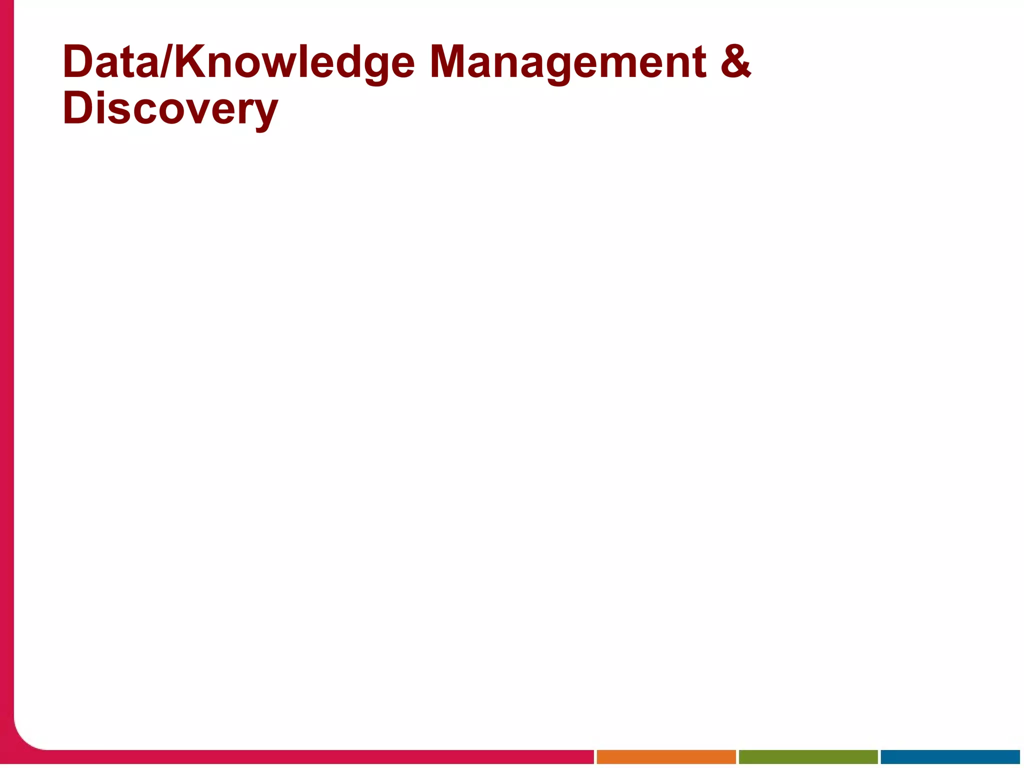 Data/Knowledge Management &
Discovery
 