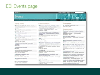 EBI Events page
 