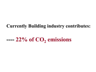 Currently Building industry contributes:
---- 22% of CO2 emissions
 