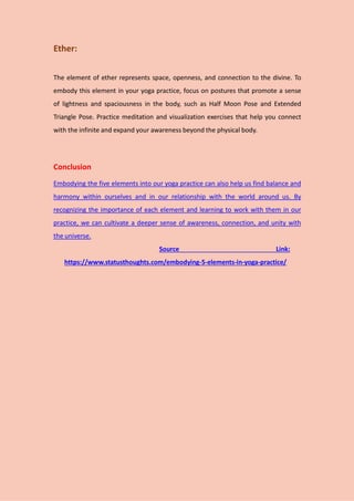 Embodying the 5 Elements in our Yoga Practice | PPTX