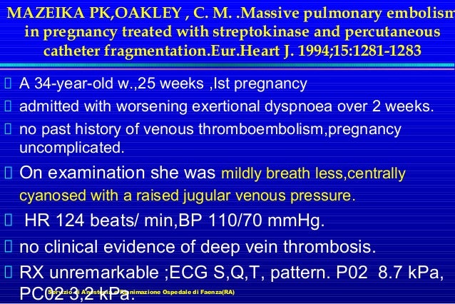 Embolia Polmonare In Obstetrics