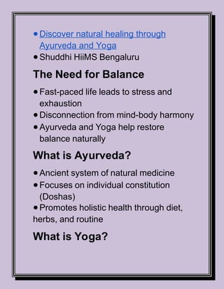 Embrace Ayurveda and Yoga for a Harmonized and Balanced Life.ppt