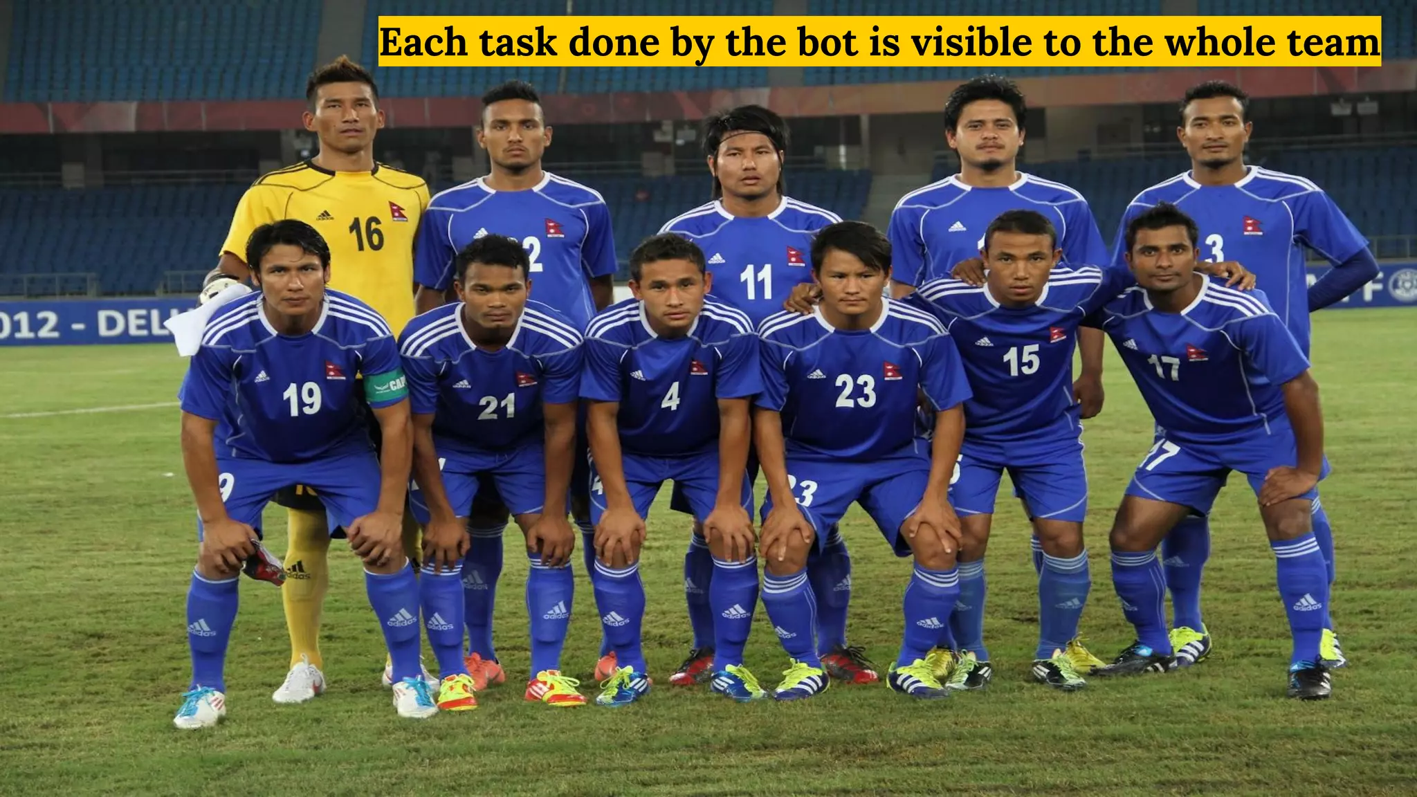 Each task done by the bot is visible to the whole team
 