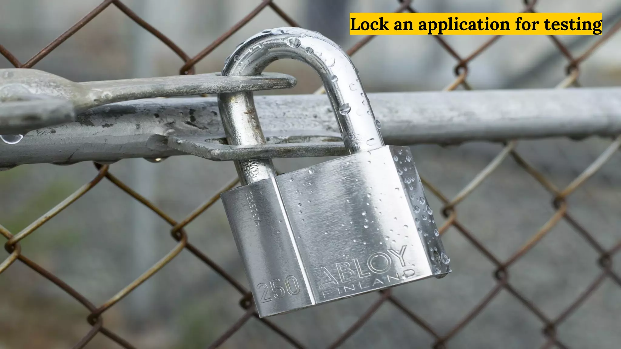 Lock an application for testing
 