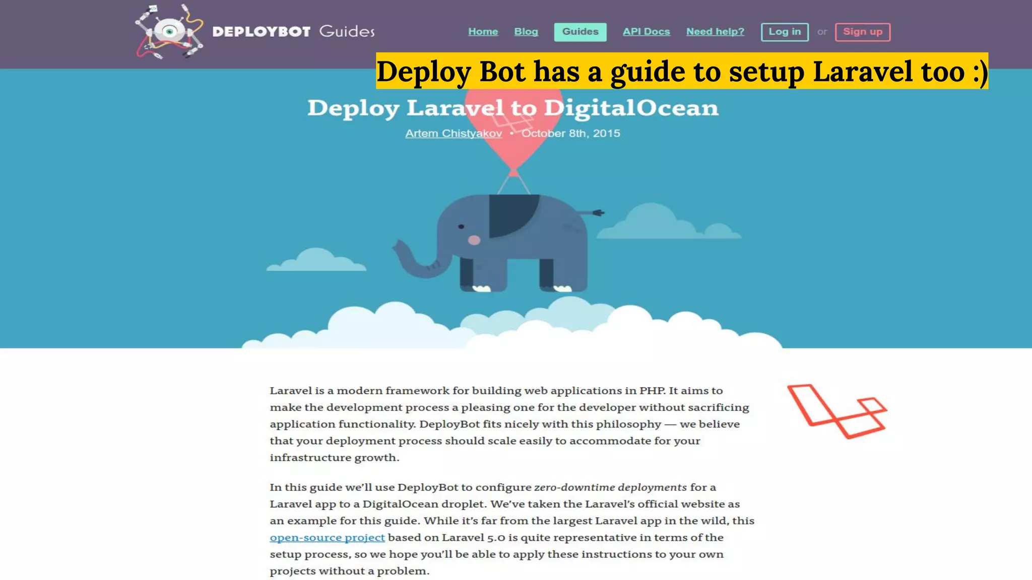 Deploy Bot has a guide to setup Laravel too :)
 