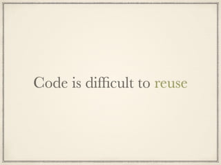 Code is difﬁcult to reuse
 