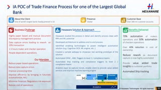 10www.hexaware.com | © Hexaware Technologies. All rights reserved.
IA POC of Trade Finance Process for one of the Largest ...