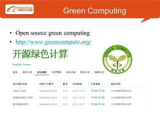 Green Computing

• Open source green computing
• http://www.greencompute.org/
 