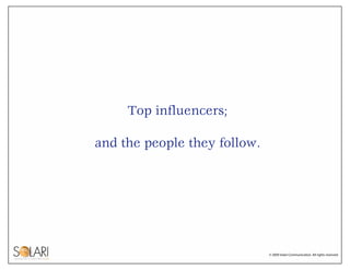 Top influencers;

and the people they follow.




                              © 2009 Solari Communication. All rights re...