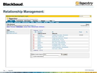 Relationship Management:  