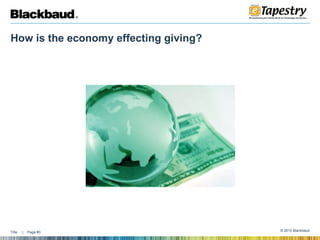 How is the economy effecting giving?  