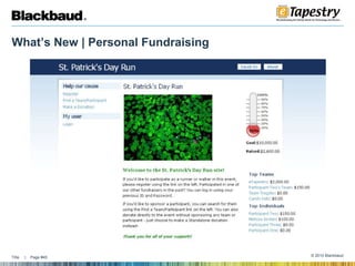 What’s New | Personal Fundraising 