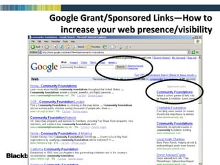 Google Grant/Sponsored Links—How to increase your web presence/visibility 