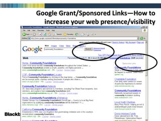 Google Grant/Sponsored Links—How to increase your web presence/visibility 