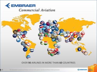 This information is property of Embraer and can not be used or reproduced without written permission.
OVER 90 AIRLINES IN MORE THAN 60 COUNTRIES
8
 
