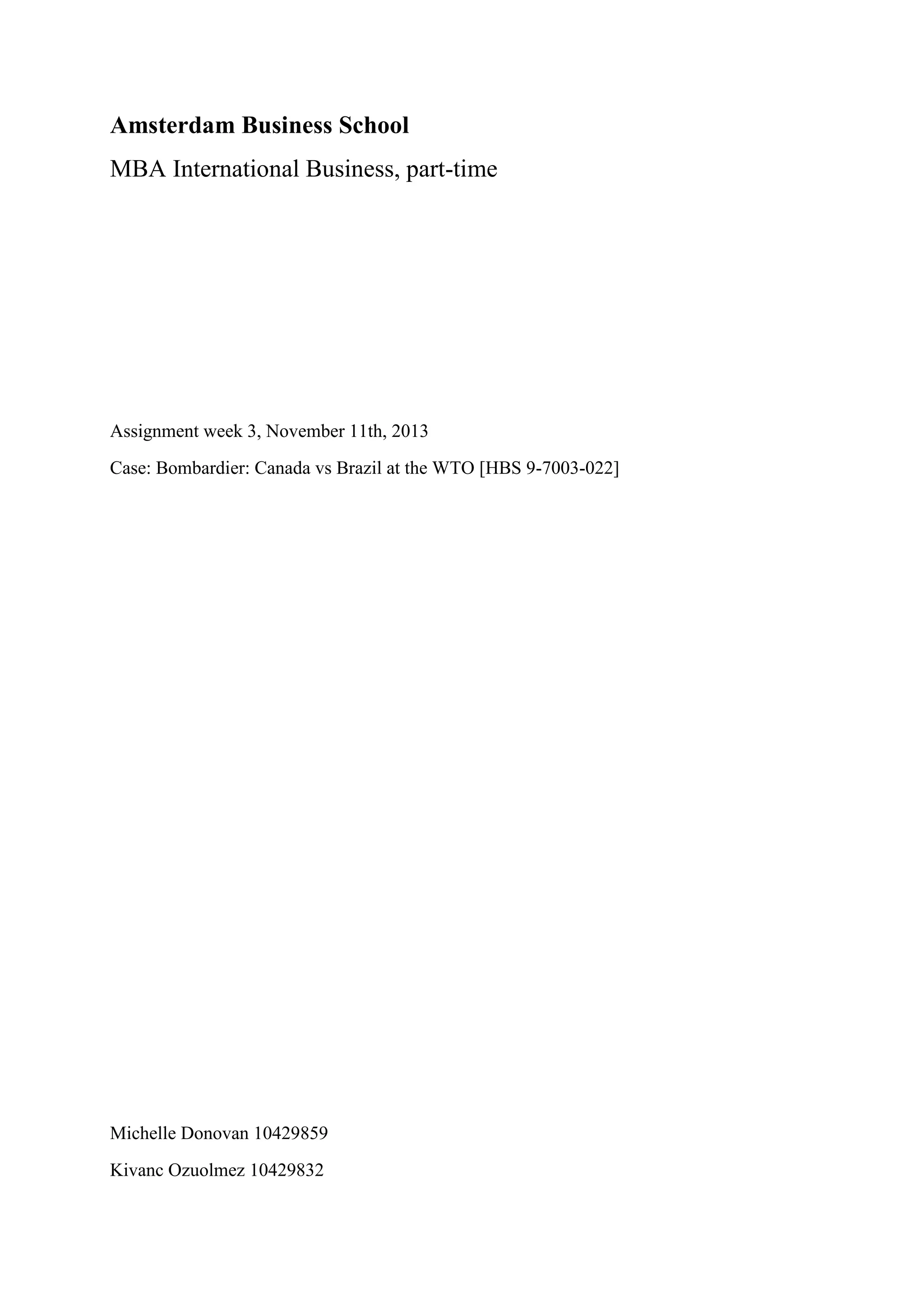 Embraer vs Bombardier | DOCX