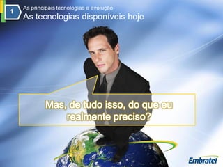 As principais tecnologias e evolução
As tecnologias disponíveis hoje
 