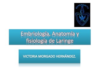 Embriología, Anatomía y
fisiología de Laringe

 
