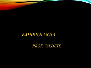 EMBRIOLOGIA
PROF. VALDETE
11
 