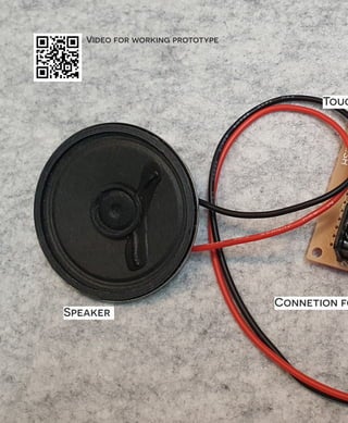 Touc
Video for working prototype
Connetion fo
Speaker
 