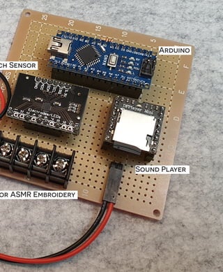 ch Sensor
Sound Player
or ASMR Embroidery
Arduino
 