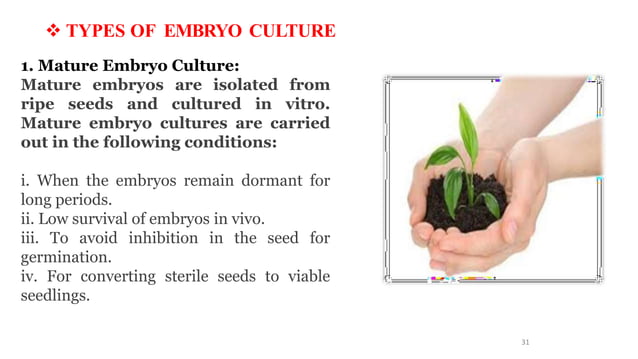 Embryo culture and embryo rescue technique | PPTX