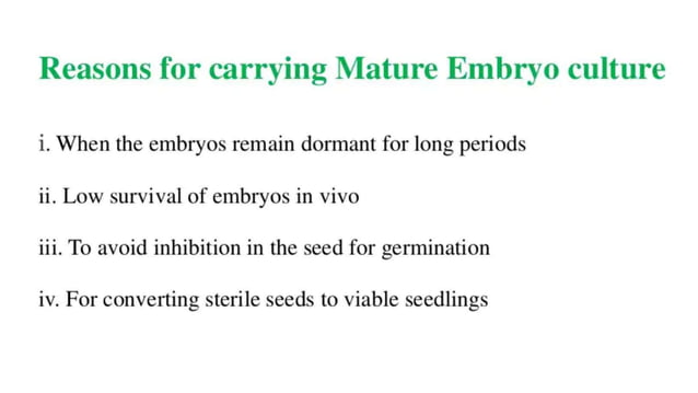 Embryo culture and embryo rescue technique | PPTX