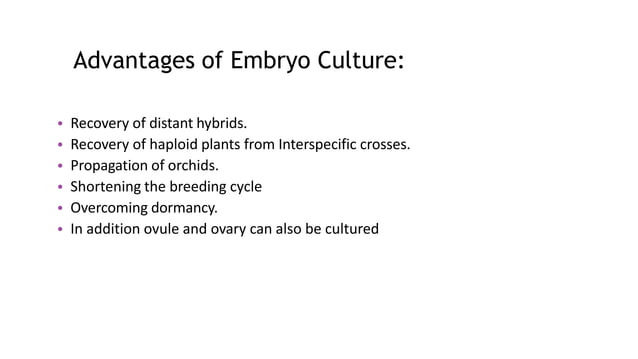Embryo culture and embryo rescue technique | PPTX