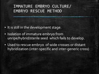 Embryo culture and its application | PPTX