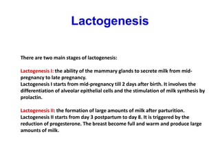 Embryogenesis and lactation | PPTX