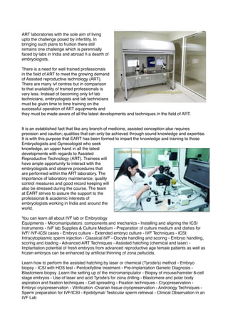 IVF & Embryology Courses - Short Courses | PDF | Infertility ...