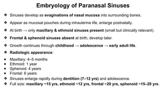 Embryology, Anatomy and Physiology of the Nose and Paranasal Sinuses.pptx