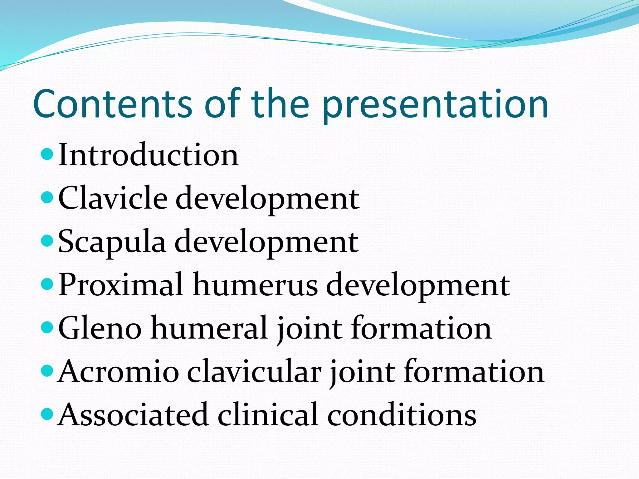 Scapula Development Embryology of shoulder joint | PPTX