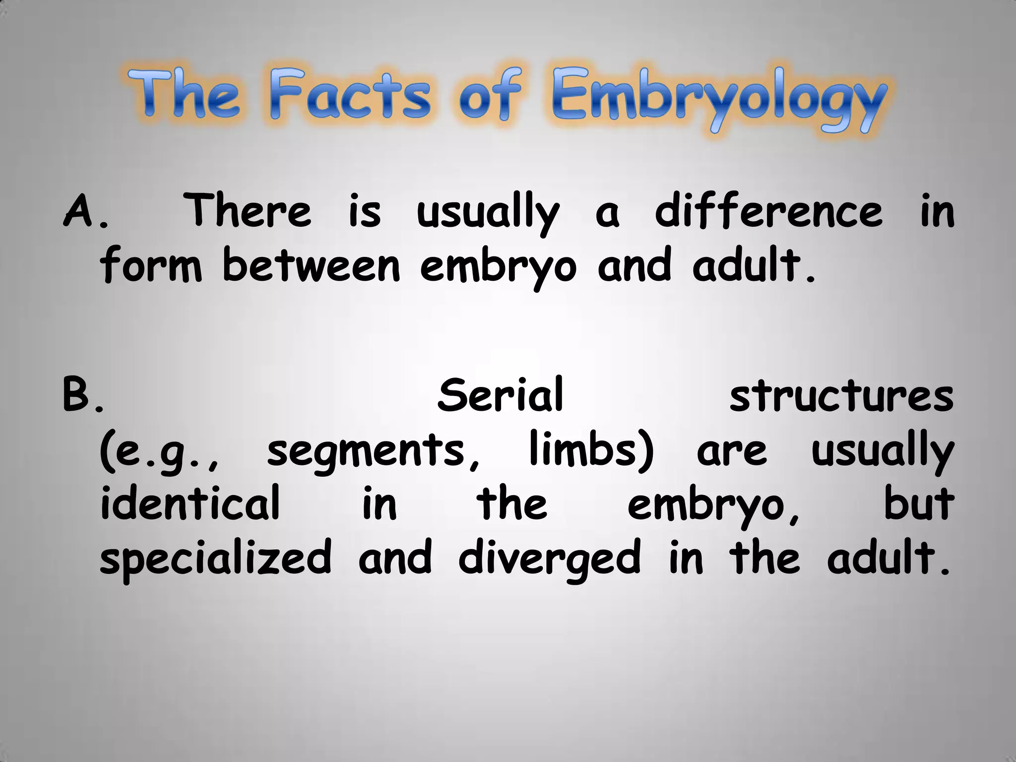 Embryology on evolution | PPTX