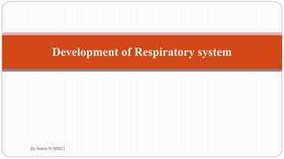 Development of Respiratory system
By Abera N (MSC)
 
